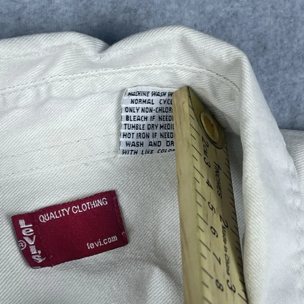 Vintage Levis Red Tab Denim Overshirt Shacket Off White Cream Heavy Workwear L